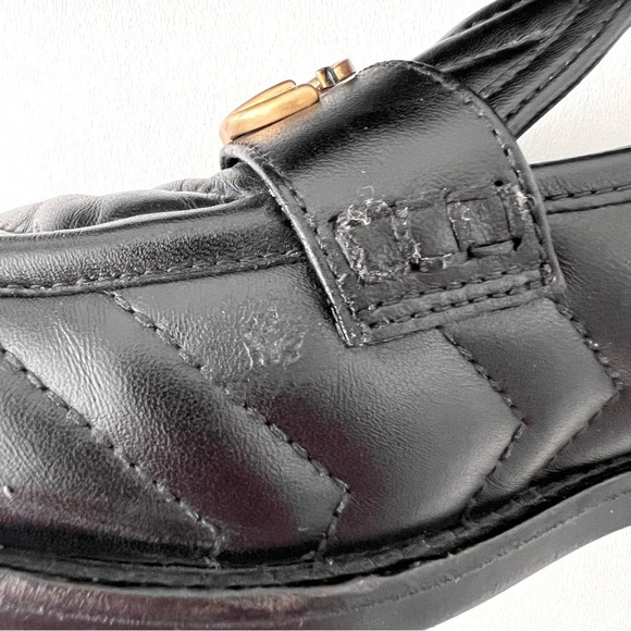 GUCCI | Marmont GG Black Quilted Chevron Leather Matelasse Slip On Loafer US 7 - Picture 11 of 15